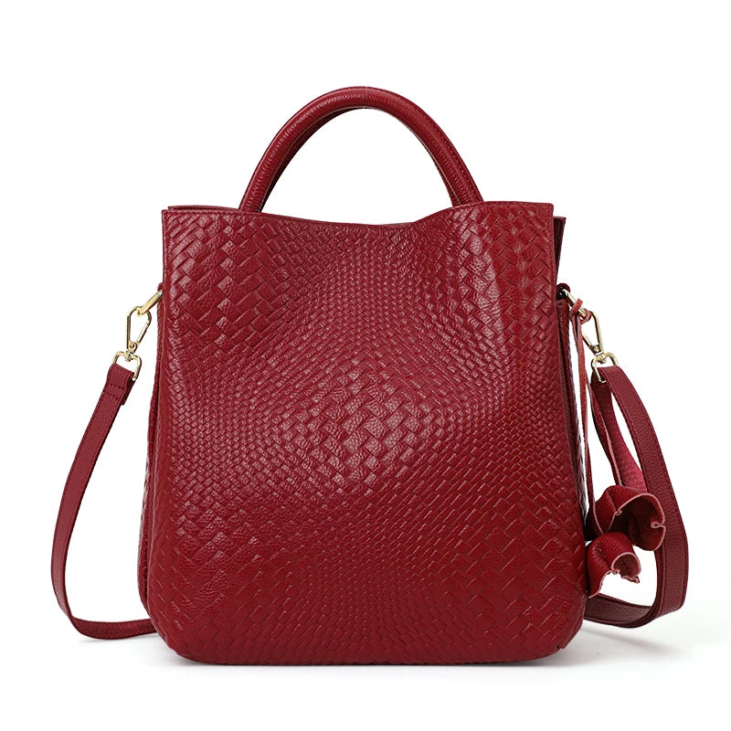 Leather women's handbag with large capacity, shoulder bag for women, elegant single-shoulder crossbody bag, cowhide women's bag