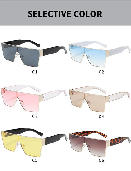 Square Sunglasses Women Men Fashion Trendy Luxury Brand Design One Piece Decoration Sun Glasses Outdoors Travel Driving UV400