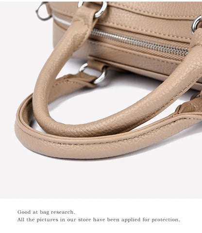 New Women's Handbag, Simple and Versatile Tote Bag, Large-Capacity Soft Leather Shoulder Bag, Crossbody Bag for Commuting and Shopping, High-End Solid Color Casual Bag