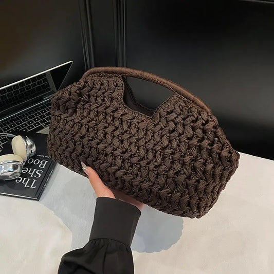 Fashion Elegant Woven Handbag Female Beach Straw Underarm Bag Versatile Exquisite Shoulder Bags Evening Bags For Women Gifts