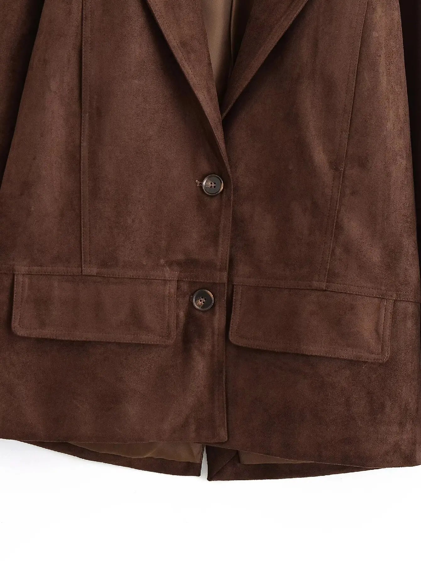 HH Woman's Fashion Coats Solid Turn-Down Collar Long Sleeves Pockets Single Breasted Female Autumn Streetweer Style Jackets