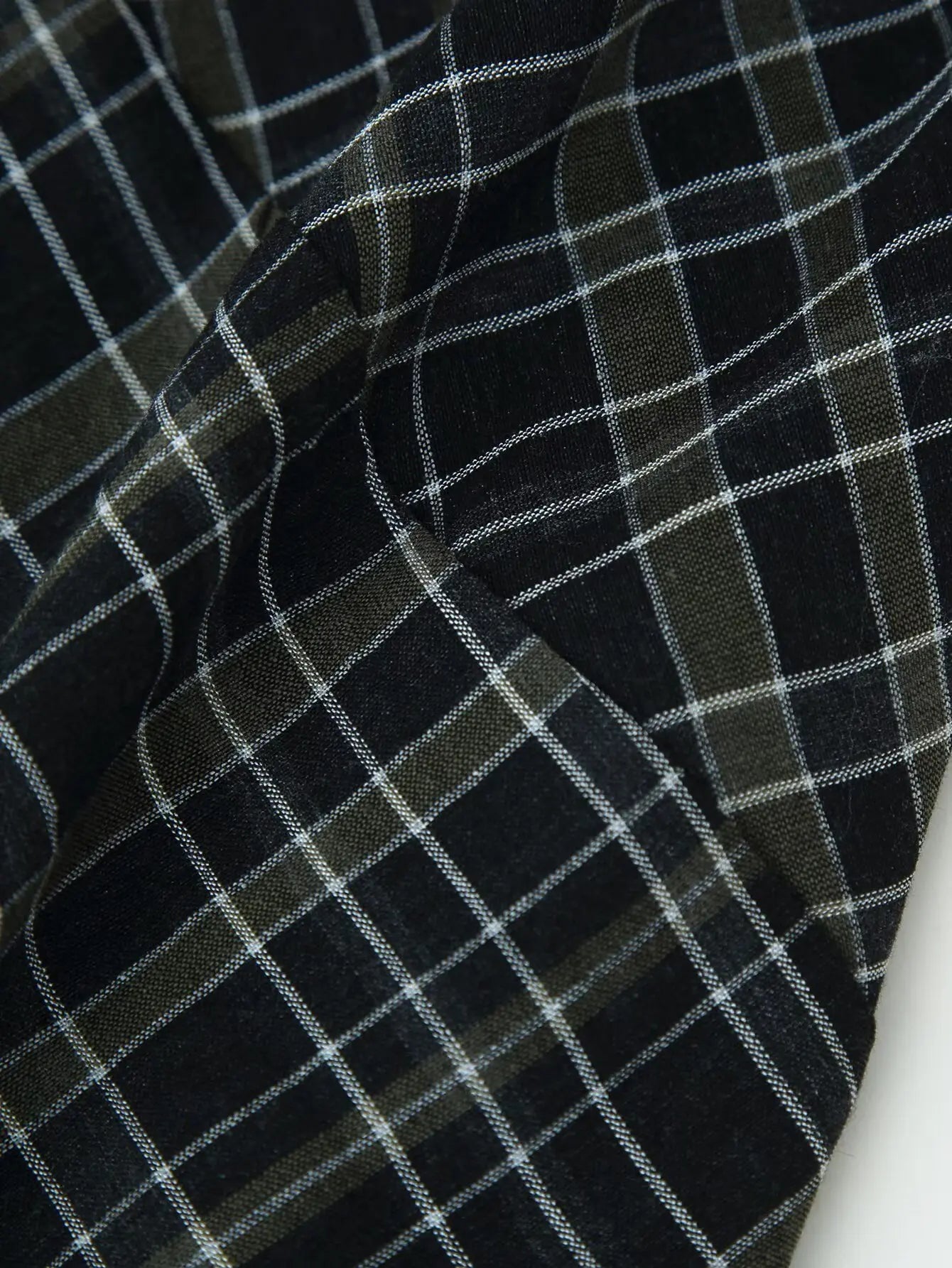 HH Woman Elegant V-Neck Plaid Pleated Decoration Long Sleeves Midi Dress Female Fashion High-Waist Asymmetric Hem Slim Dress