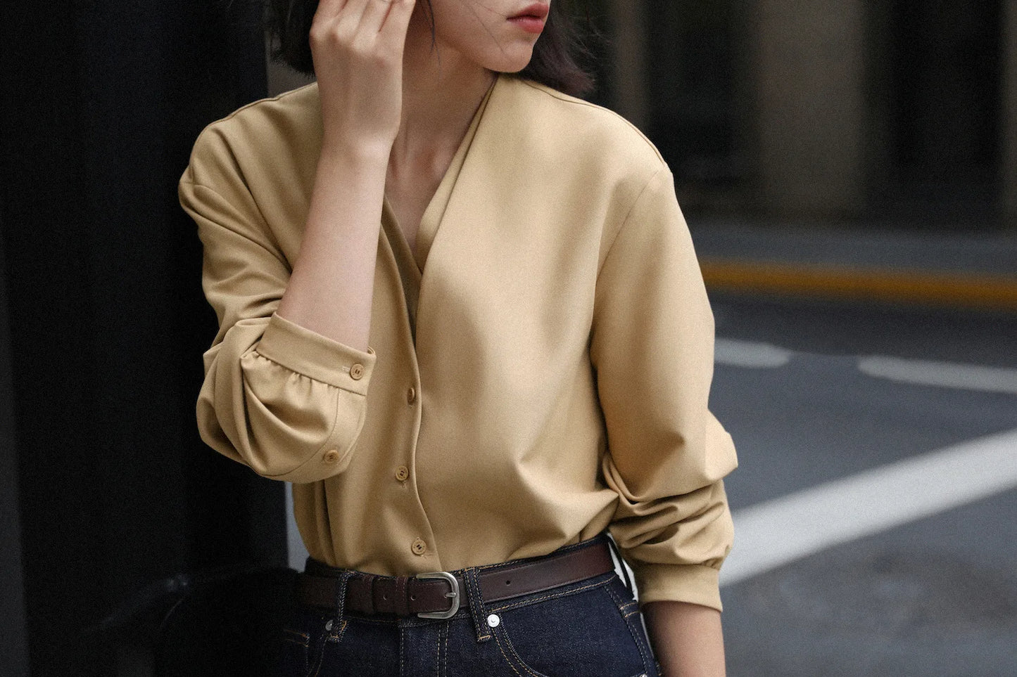 Women Spring White Blouses Fake Two Pieces Design V-Necl Womens Tops And Blouses Fashion Casual Shirt Blusas Roupa Feminina