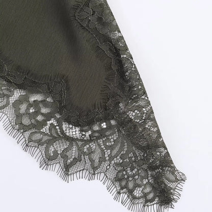 HH Woman Elegant Lace Decoration Camisole Underwear Style Top Female Spring Casual Sleeveless Backless Asymmetry Solid Tops