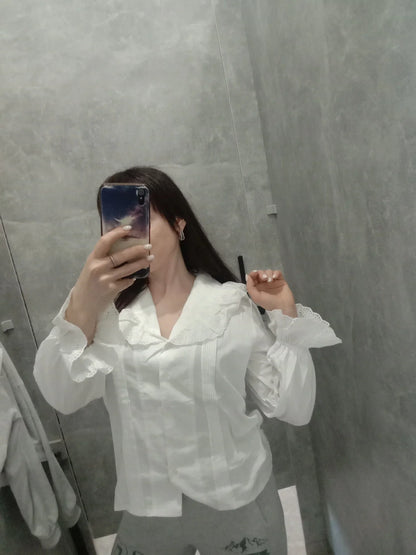 Women Blouse Female Shirt Summer Womens Blouses Spring Maxi Blusas Casual Elegant Vintage Long Sleeve Cotton Oversize Loose