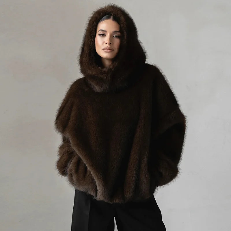 Women's Clothing 2025 Winter New High-end Imitation Mink Fleece Sweater Lazy Wind Knitted Sweater