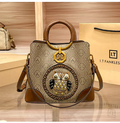 Women's handbag, genuine leather carrying bucket bag, new 2025 high-end design, fashionable single shoulder crossbody bag