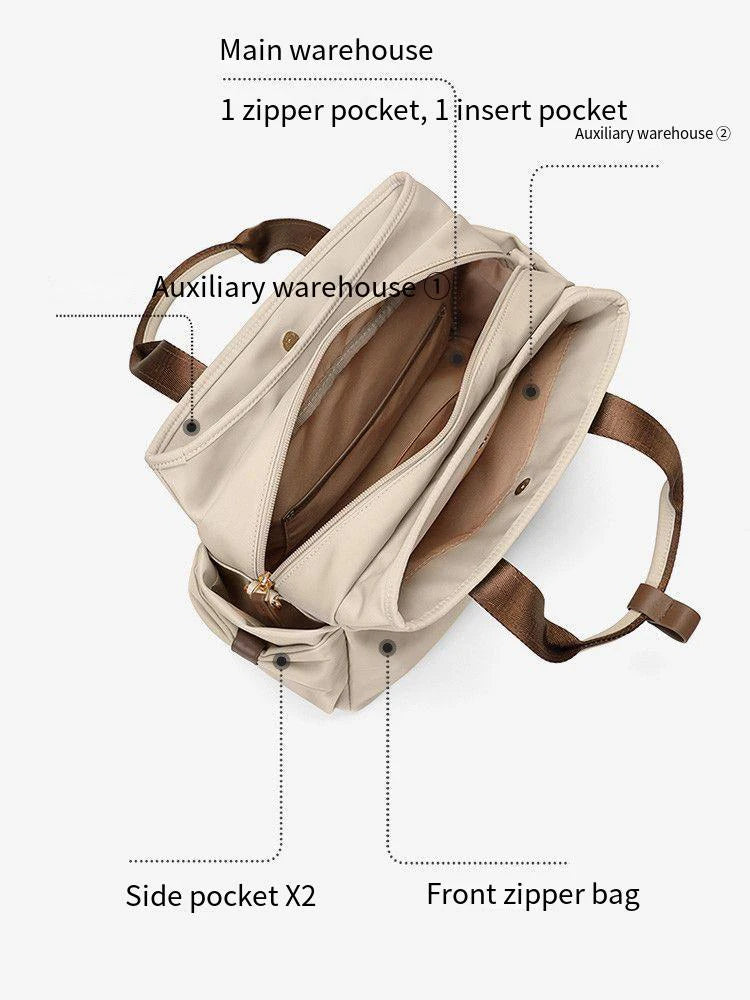 Handbag Ladies' 2025 New Fashionable Canvas Bag Large Capacity Handbag Middle-aged Mother Bag Crossbody Bag Trendy Bag