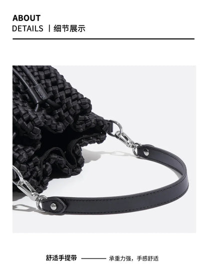 Customized Advanced Handbag Windmill Bucket Bag Handmade Weaving Bag Niche Design Light Luxury Single Shoulder Diagonal Span Bag