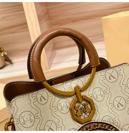 Women's handbag, genuine leather carrying bucket bag, new 2025 high-end design, fashionable single shoulder crossbody bag