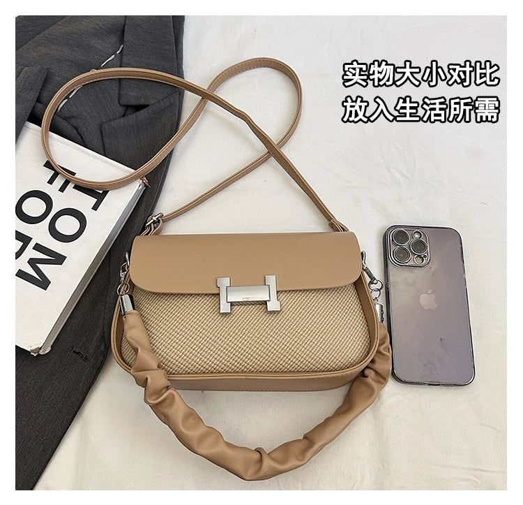 High Quality Fashionable Crossbody Bag Women's Designer Leather Handbag Minimalist Solid Color With Adjustable Shoulder Strap