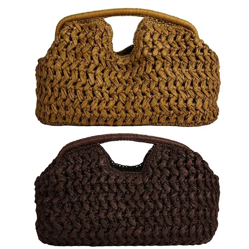 Fashion Elegant Woven Handbag Female Beach Straw Underarm Bag Versatile Exquisite Shoulder Bags Evening Bags For Women Gifts