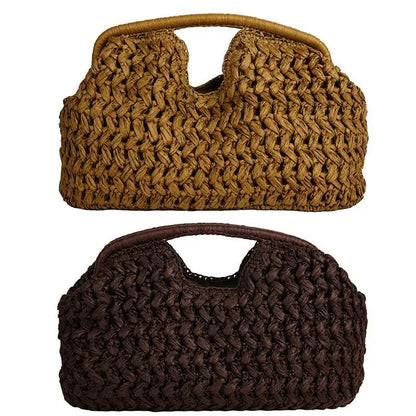Fashion Elegant Woven Handbag Female Beach Straw Underarm Bag Versatile Exquisite Shoulder Bags Evening Bags For Women Gifts