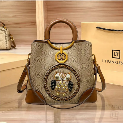 Women's handbag, genuine leather carrying bucket bag, new 2025 high-end design, fashionable single shoulder crossbody bag