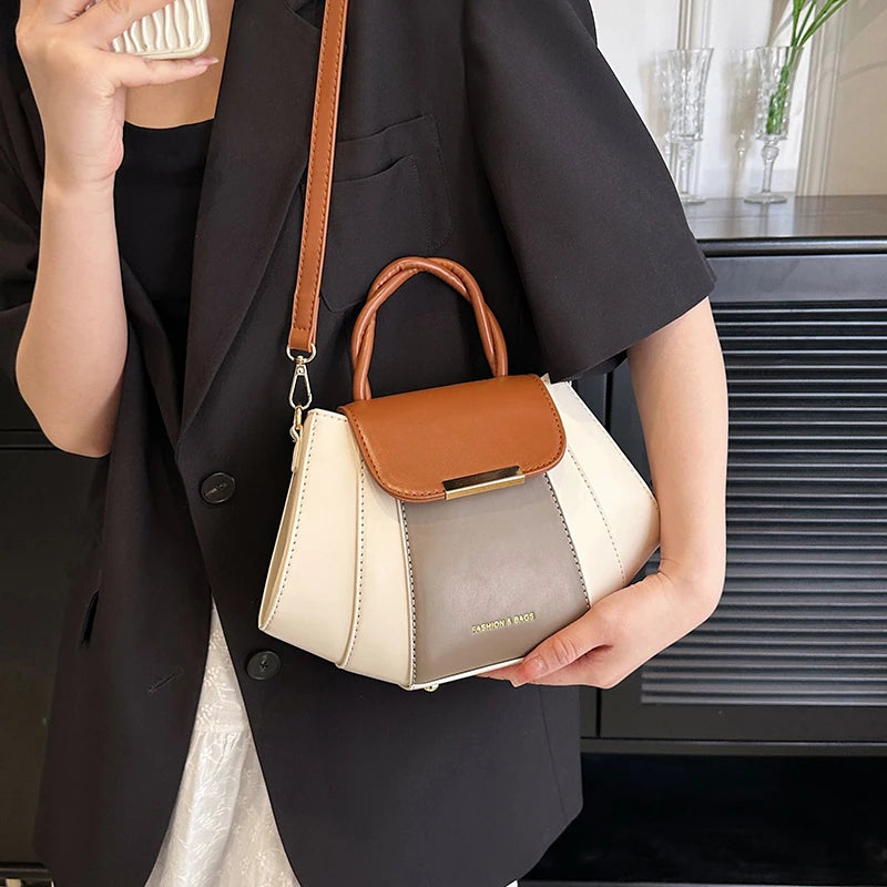 High Quality Soft Leather Handbag Women Luxury Purses Female Bag Designer Patchwork Ladies Shoulder Crossbody Bag Sac A Main New