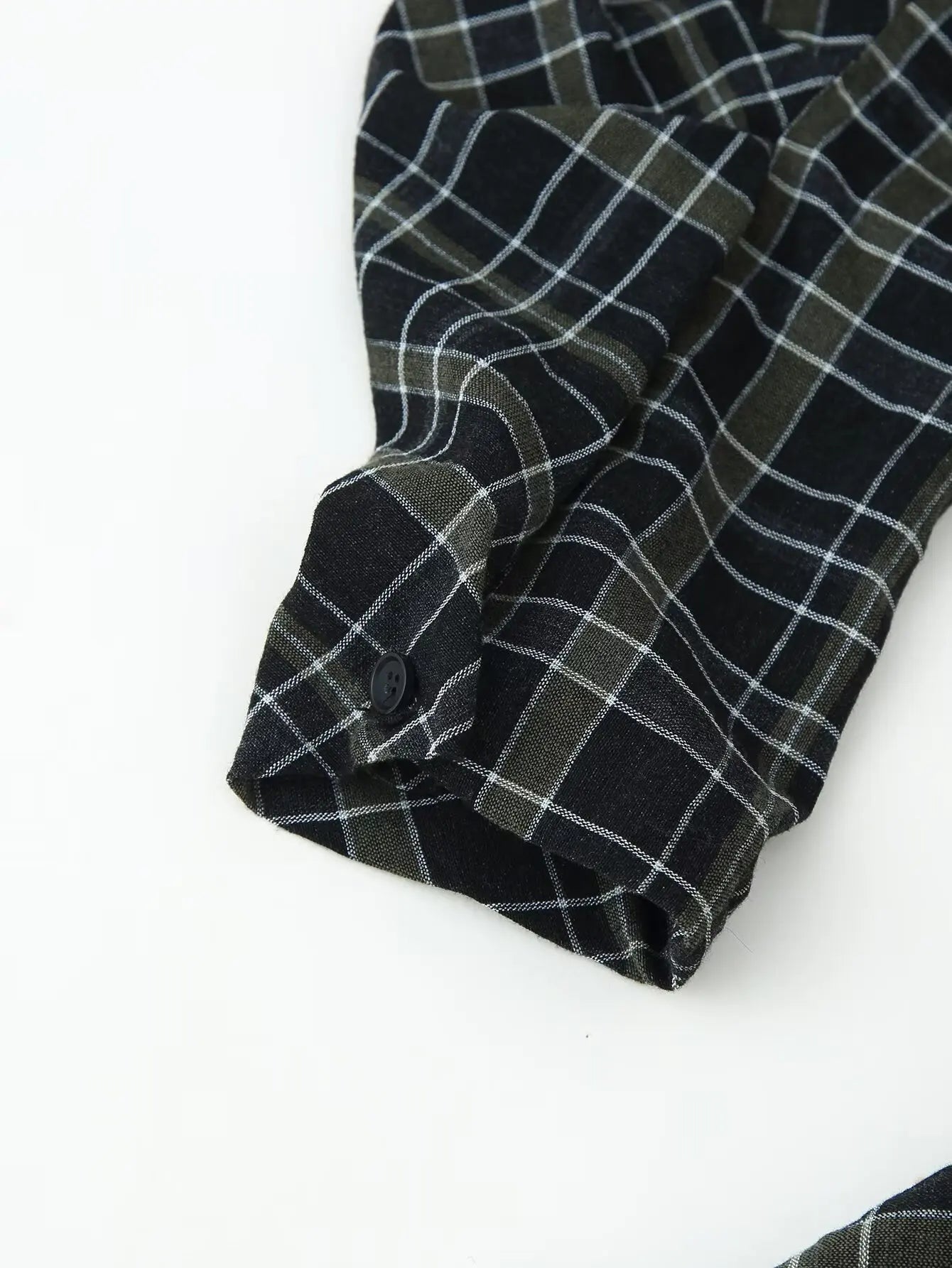 HH Woman Elegant V-Neck Plaid Pleated Decoration Long Sleeves Midi Dress Female Fashion High-Waist Asymmetric Hem Slim Dress