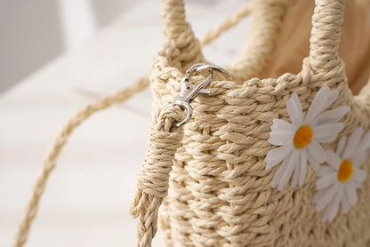 Fashion Hand-Woven Straw Beach Bags Women Handmade Moon Basket Shoulder Bag Bolsa Summer Bohemian Travel Crossbody Bags Handbags