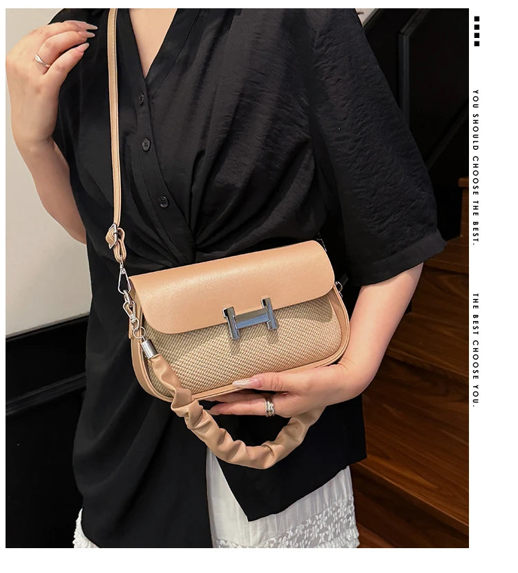 High Quality Fashionable Crossbody Bag Women's Designer Leather Handbag Minimalist Solid Color With Adjustable Shoulder Strap