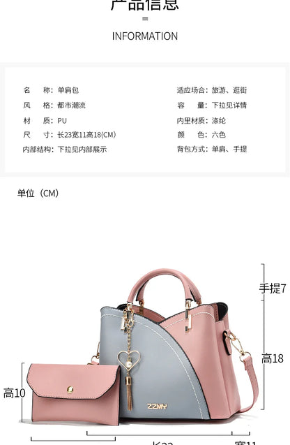 Elegant Handbag for Women Luxury Designer Top-Handle Bags High Quality Pu Leather Ladies Shoulder Crossbody Bag Casual Tote Sac