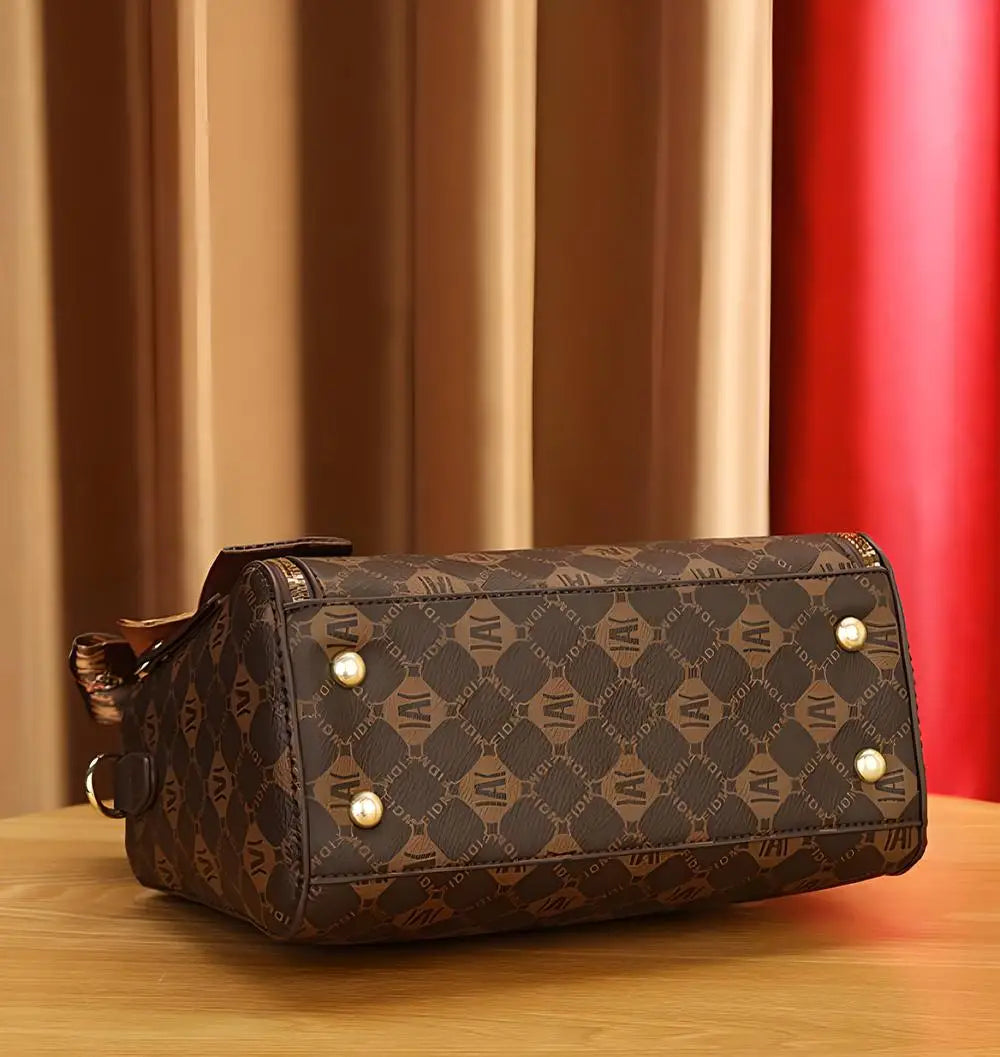 Women Top-Handle Bags Unique Design Print Surface Handbag With Decorative Scarves Fashion Classics Lady Shoulder Crossbody Bag