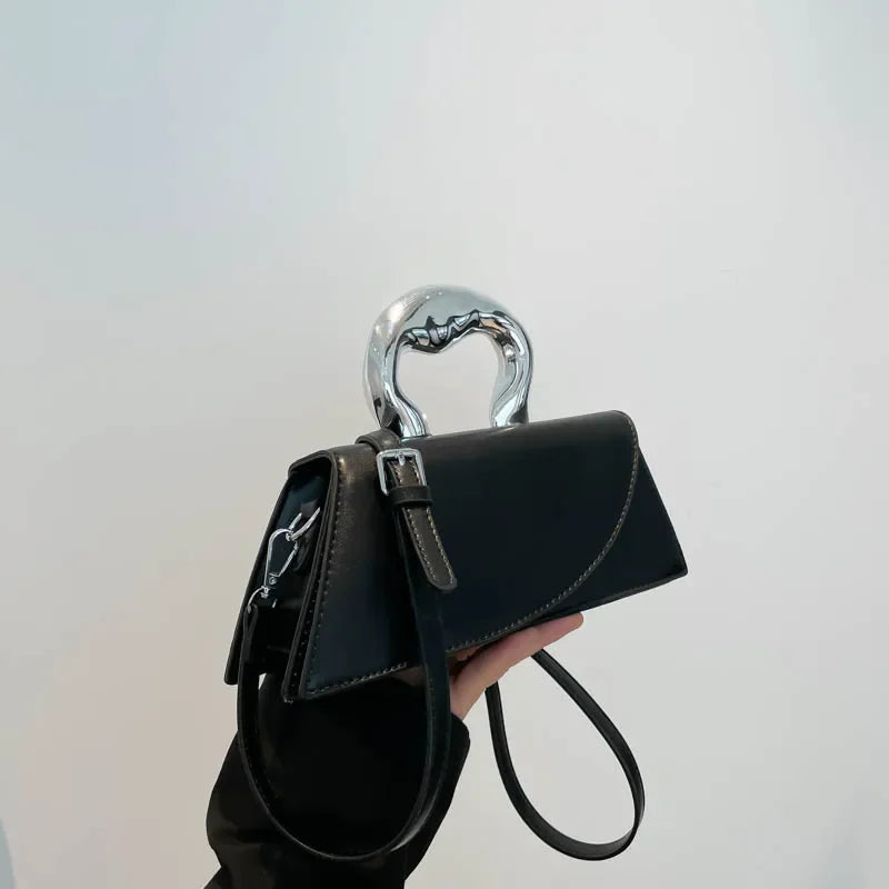 Vintage Women Black Chic Crossbody Bag Luxury Designer Small Shoulder Bags Fashion Red Purse Cute Pu Leather Handbag Sac A Main