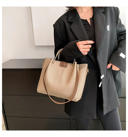 Portable Commuter Women Shoulder Bags Large Capacity Handbag Ladies Fashion Tote Vintage Soft Pu Leather Underarm Bag for Female