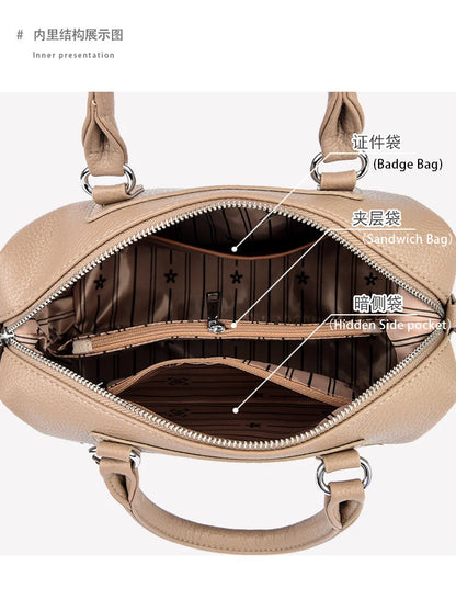 New Women's Handbag, Simple and Versatile Tote Bag, Large-Capacity Soft Leather Shoulder Bag, Crossbody Bag for Commuting and Shopping, High-End Solid Color Casual Bag