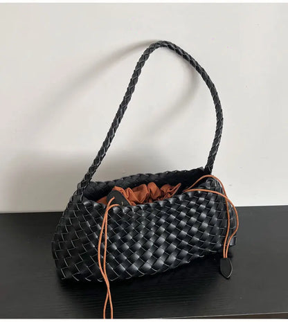 Hand woven armpit bag, women's new high-end and versatile retro handbag, single shoulder mother bag
