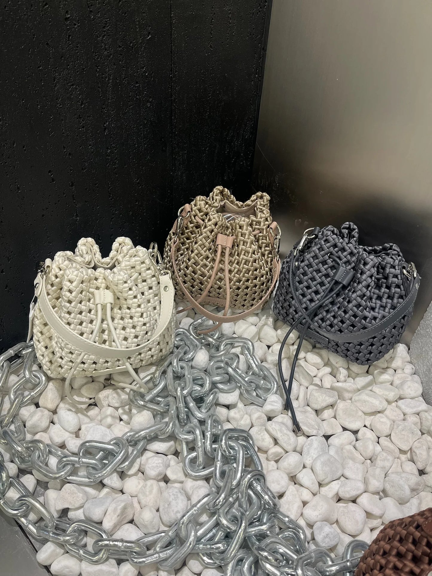 Tote bag woman Bucket bag handbags for women Nylon underarm purse European-style hand-woven bag for women