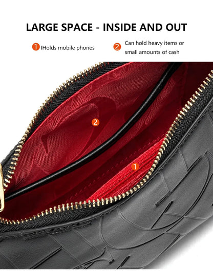 CH Women's Handbag Fashion Partition Durable Luxury Brand Fashion Large Capacity Bent Moon Bag Simple Shoulder Crossbody Bag