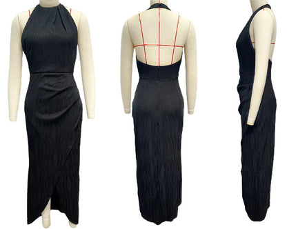 2025 New Fashion Women Summer Halter Backless Long Dress Woman Clothing Evening Party Dresses Casual Sexy Costume Mujer Vestido