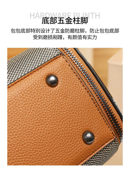 2025 Women's Tote Bag, Luxury Checkered Bucket Purse, Fashionable Shoulder Crossbody Bag, High Quality Handbag for Daily Use