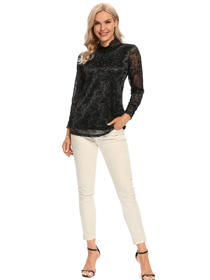 Women Woven Fashionable Casual Top For Spring And Autumn