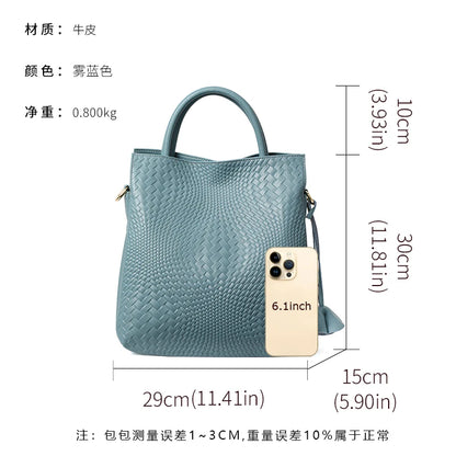 Leather women's handbag with large capacity, shoulder bag for women, elegant single-shoulder crossbody bag, cowhide women's bag