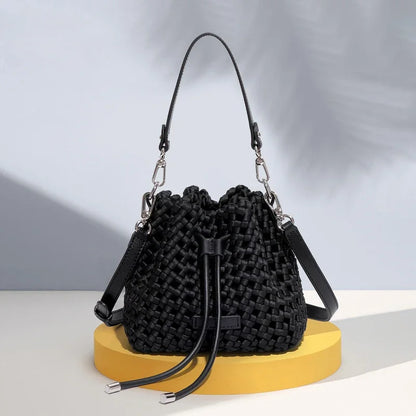 Customized Advanced Handbag Windmill Bucket Bag Handmade Weaving Bag Niche Design Light Luxury Single Shoulder Diagonal Span Bag
