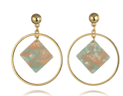 Geometric Earrings Korean Style Acetate Jewelry 2018