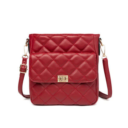2021 Soft Leather Floral Checkered Crossbody Bag