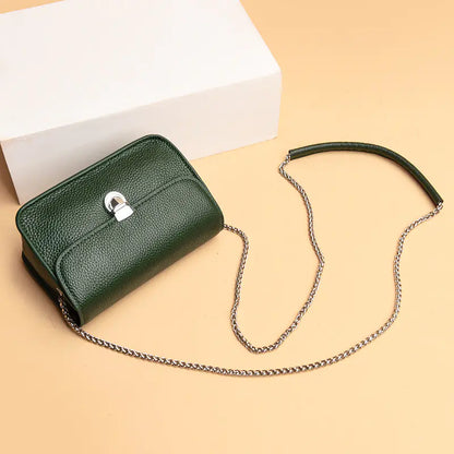 Fashionable Small Square Bag in Genuine Leather