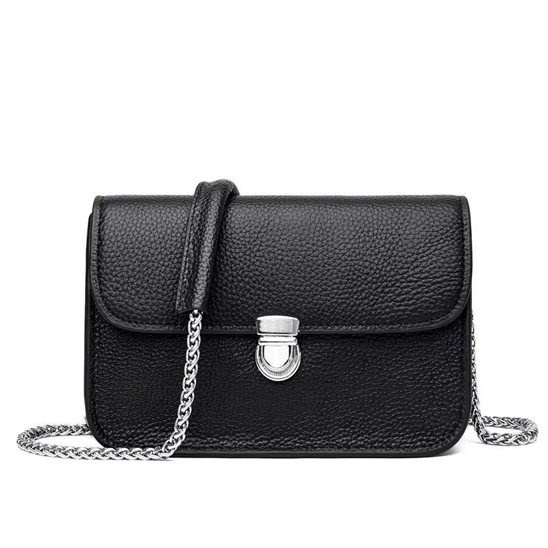 Fashionable Small Square Bag in Genuine Leather
