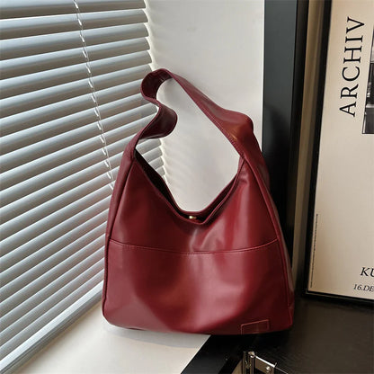Vintage PU Leather Hobo Shoulder Bag