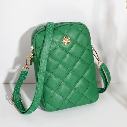 Embroidered Women's PU Leather Mini Messenger Bag