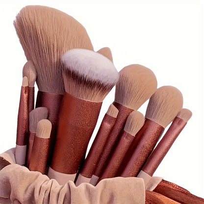 Free Shipping On Orders Over $30 From This Provider13PCS Professional Makeup Brush Set, Soft Polyester Bristles For Flawless Beauty, Hypoallergenic Nylon Bristles, All Skin Types