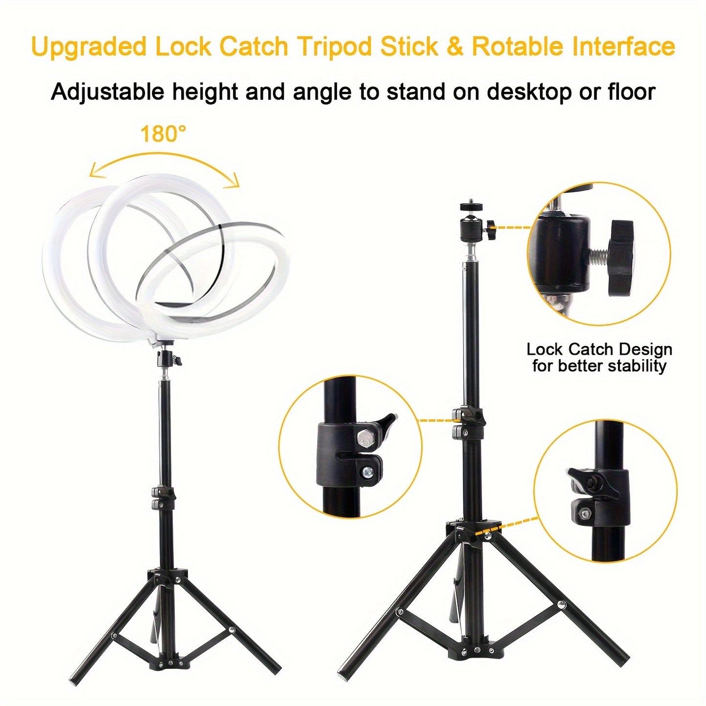 10.0-inch Circular Fill Light Set, Mobile Beauty Light, Live Streaming Light Selfie Circular Fill Light, Adjustable Desktop Tripod, Suitable For Hotel, Video, Photography, Selfie, Vlog, Makeup, Live Streaming Dimming LED Ring