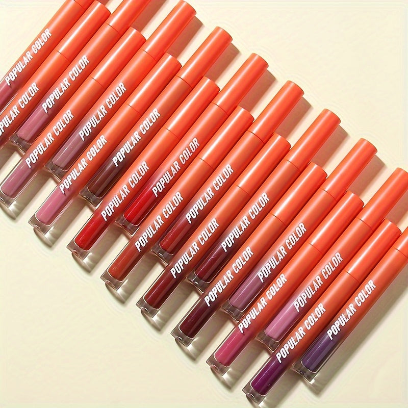 Beauty Matte Lip Gloss Glitter 19 Colors Long Lasting Moisturizing Liquid Makeup Rouge Lip Glaze Cosmetic, Liquid Lipstick, Lip Makeup For Music Festival