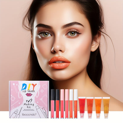 Sparkling DIY Lip Gloss Kit - Create Your Own Long-Lasting, Shimmering Lipstick with Glitter Liquid Makeup Base - Complete Customizable Beauty Set