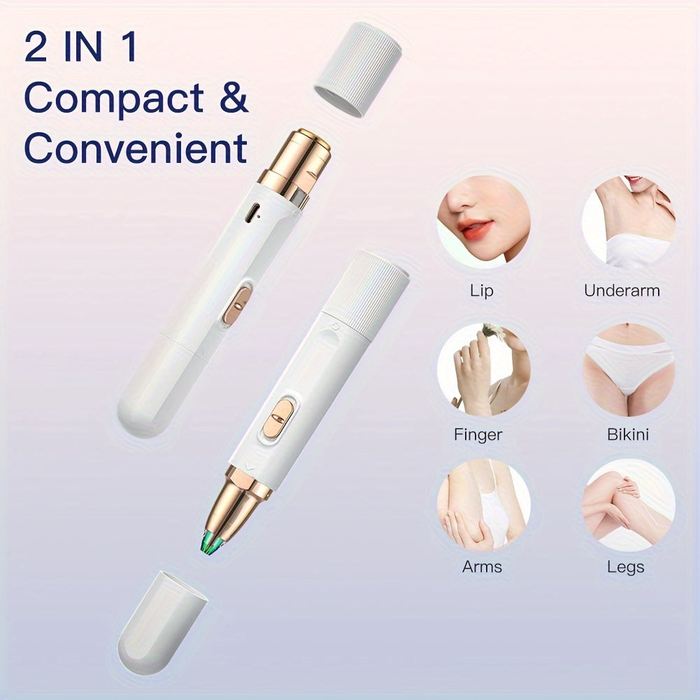 Women's electric body hair remover Double head eyebrow razor with lamp underarm hair remover, Eyebrow Shaping Tool, Personal Grooming Device, Handheld Trimmer, Compact Design, Highquality Blades, Precision Trimming, Beauty To
