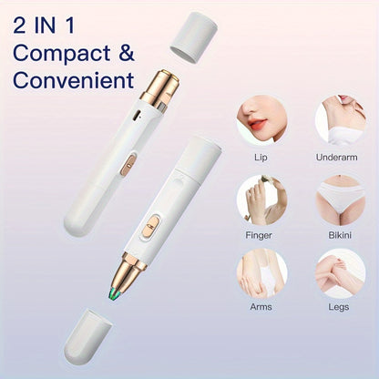 Women's electric body hair remover Double head eyebrow razor with lamp underarm hair remover, Eyebrow Shaping Tool, Personal Grooming Device, Handheld Trimmer, Compact Design, Highquality Blades, Precision Trimming, Beauty To