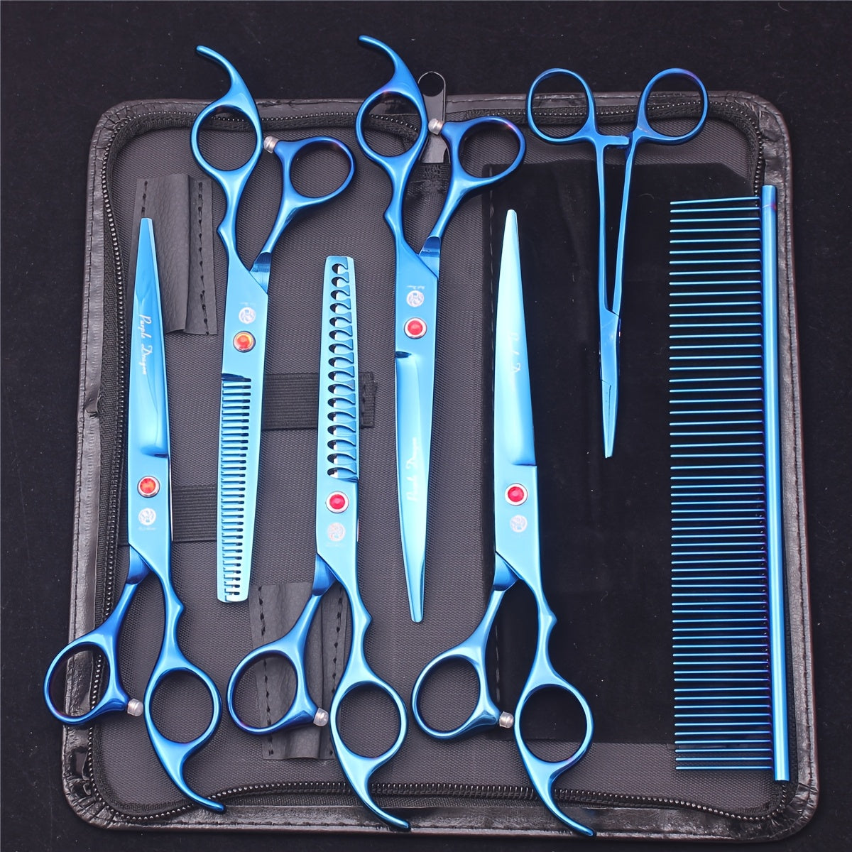 7pcs Professional Pet Grooming Scissors Set - Stainless Steel, Right-Handed Dog Beauty Shears with Thinning & Cutting Options