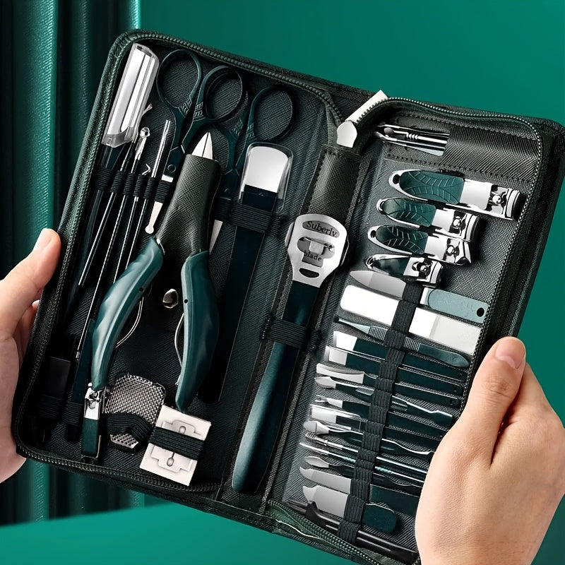 40pcs Set (dark Green) Nail Trimming Set, Foot Trimming Tool Set, Men's And Women's Nail Beauty Set, Nail Trimming Set, Foot And Hand Care Set
