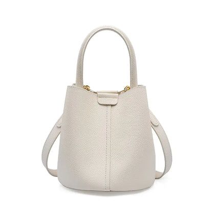 Genuine Leather Female Crossbody Bucket Bag